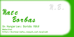 mate borbas business card