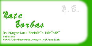 mate borbas business card